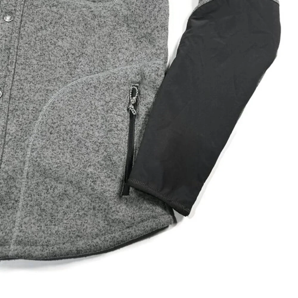 North Face Gordon Lyons Fleece Snap Button Shirt Jacket Mens Small Shacket‎ Gray